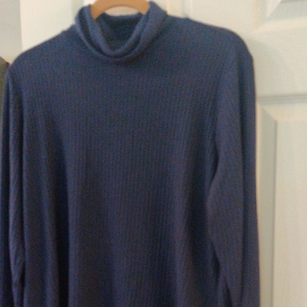 IMAN Women's Blue Turtleneck Top